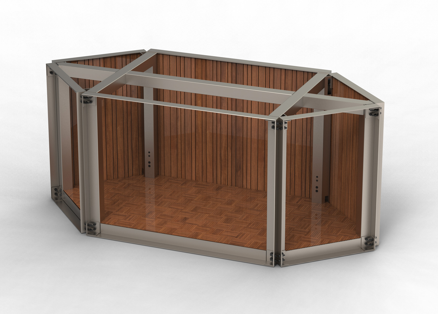 Exposed structural skeleton